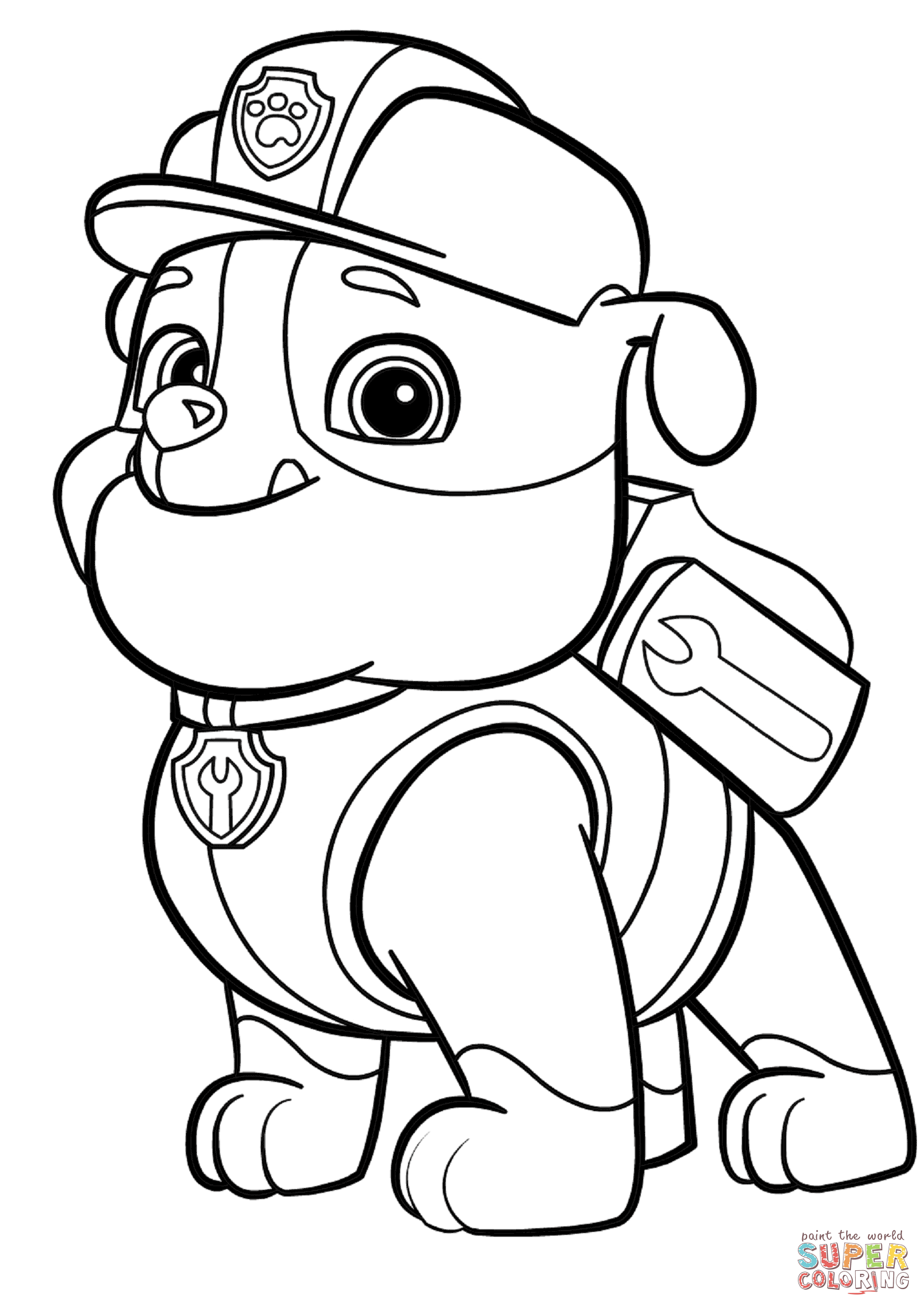 Paw Patrol Rubble coloring page | Free Printable Coloring Pages
