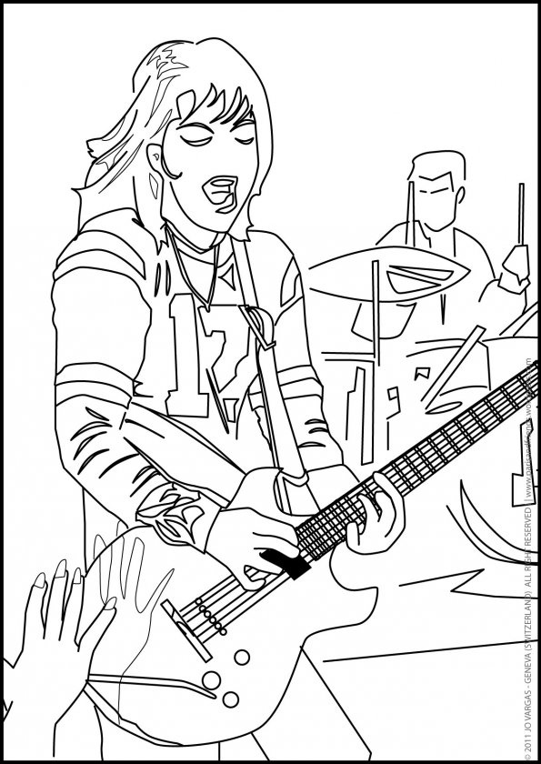 COLORING PAGE FOR REAL KIDS :::::::::::::::::::::::::::: JOAN JETT AND HER  GIBSON MELODY MAKER ELECTRIC GUITAR | Joan jett, Gibson melody maker, Coloring  pages