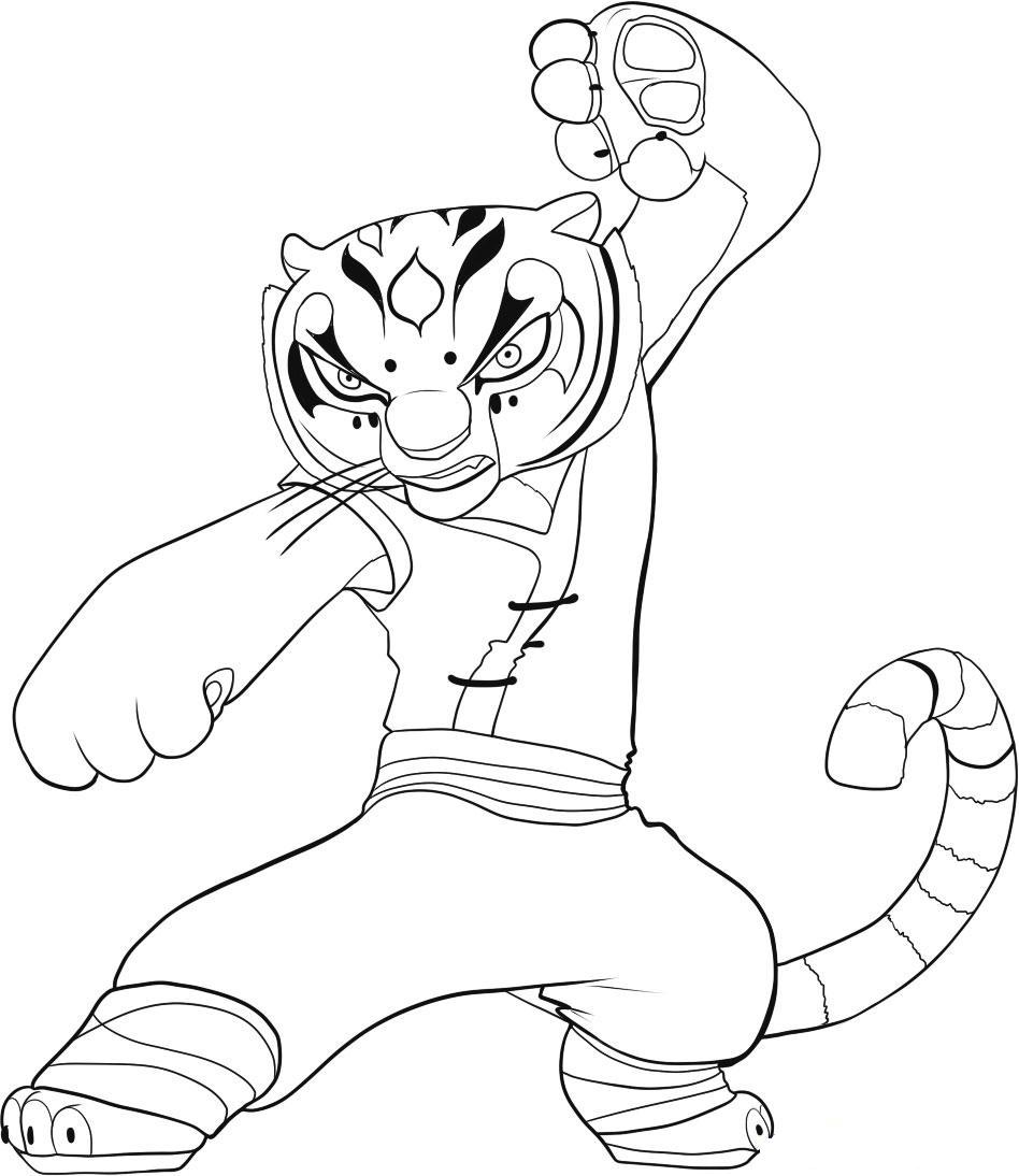 Tigress Coloring Pages For Kids Kung Fu Panda | Cartoon Coloring ...