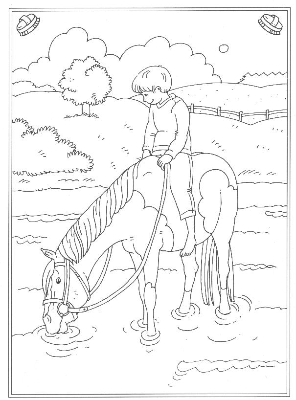 Kids-n-fun.com | Coloring page At the stables At the stables