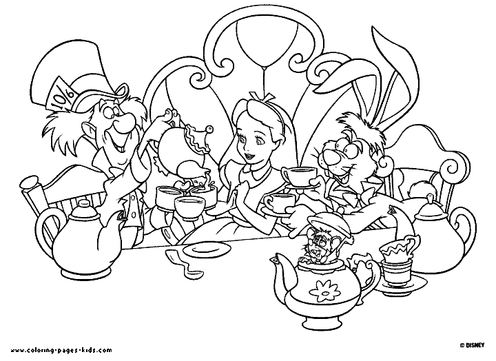 Alice in Wonderland coloring pages - Coloring pages for kids ...