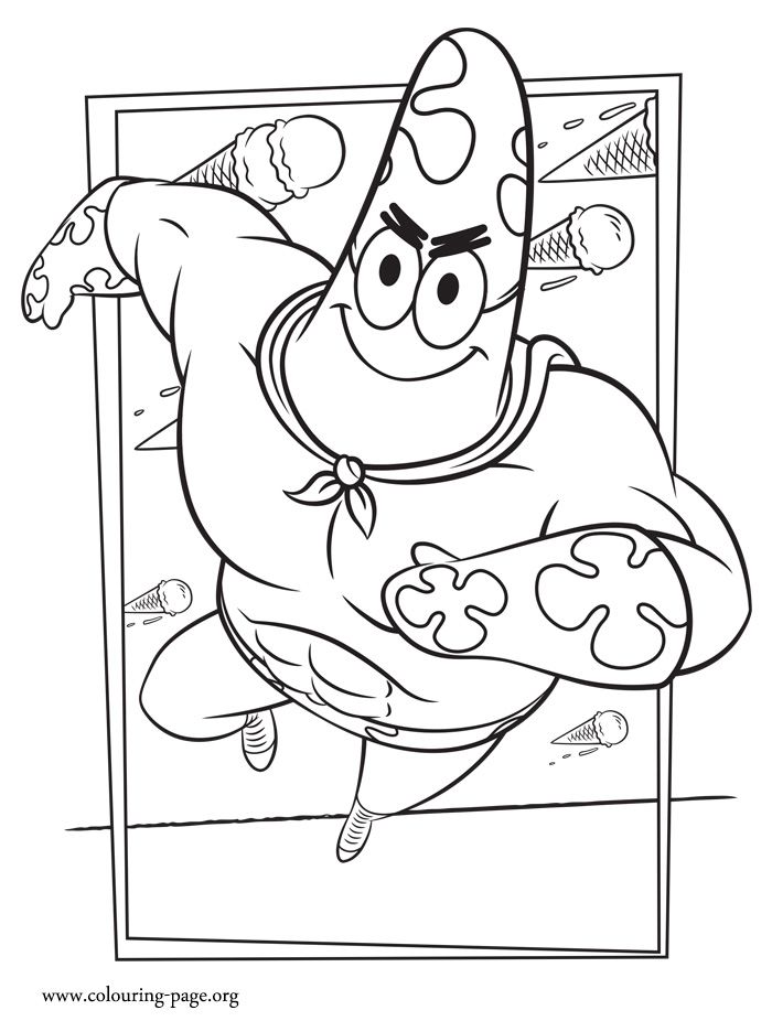 The SpongeBob - Patrick Star as Mr. Superawesomeness coloring page