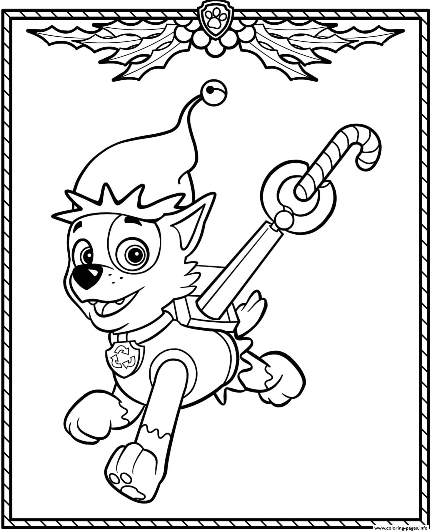 Paw Patrol Christmas Coloring Pages Coloring Home