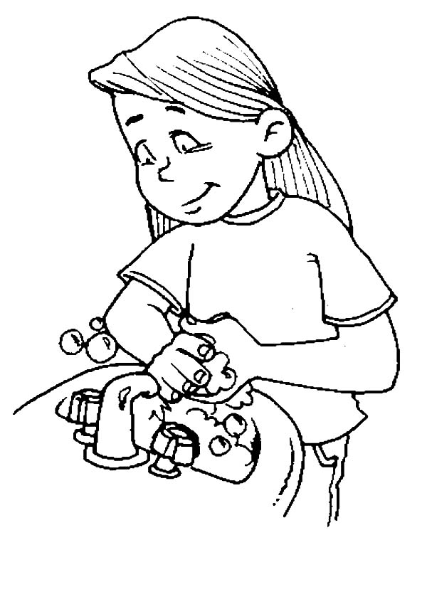My Sister Washing Her Hand Coloring Pages : Coloring Sun