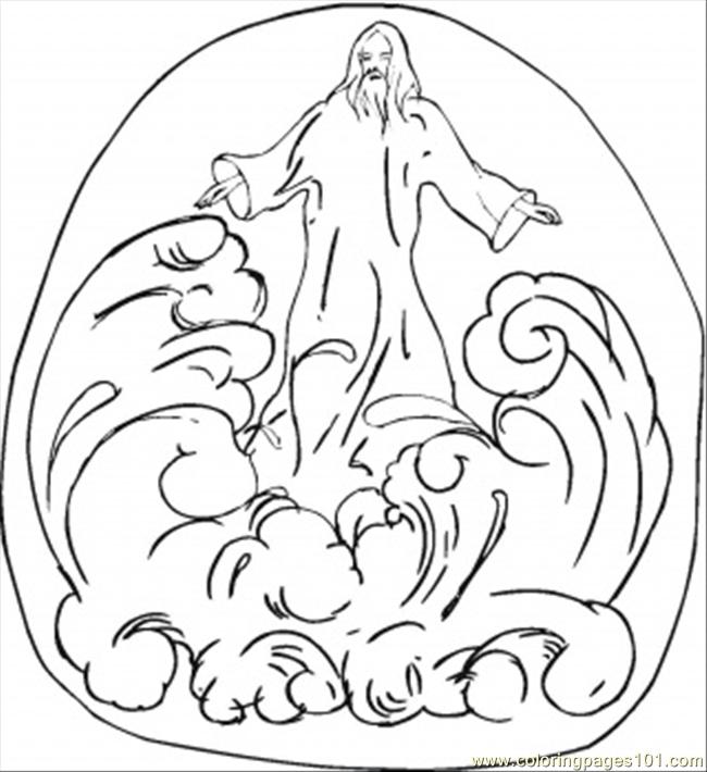Jesus Walks On The Water Coloring Page - Free Religions Coloring Pages :  ColoringPages101.com