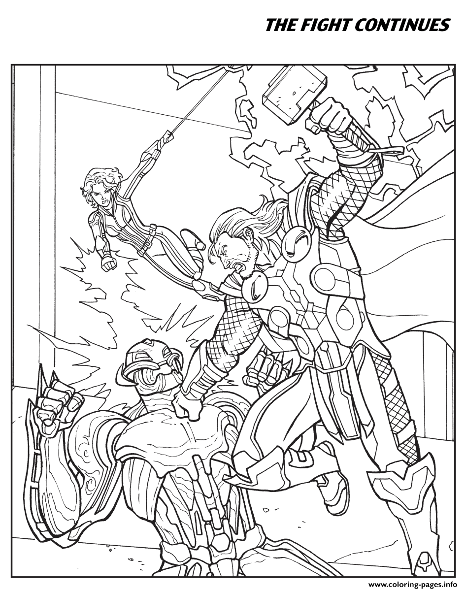 The Fight Continues Avengers Coloring Pages Printable