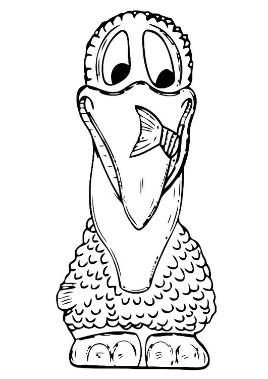 Coloring Page front of pelican - free printable coloring pages