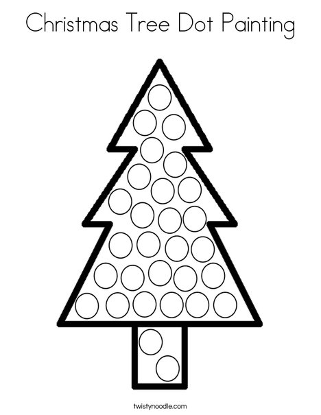 Christmas Tree Dot Painting Coloring Page - Twisty Noodle