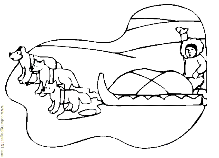 Sled Dogs Coloring Page - Free Dog Coloring Pages : ColoringPages101.com