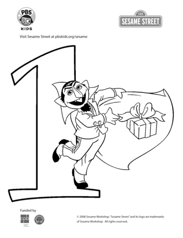 The Number 1 Coloring Page | Kids Coloring… | PBS KIDS for Parents