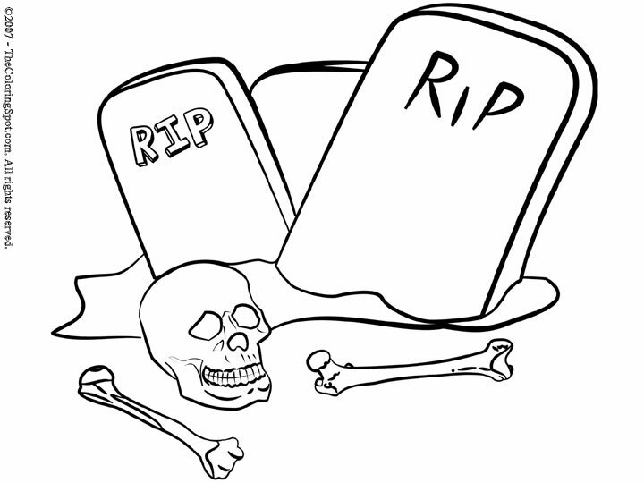Graveyard Coloring Page 1 | Audio Stories for Kids | Free Coloring Pages |  Colouring Printables