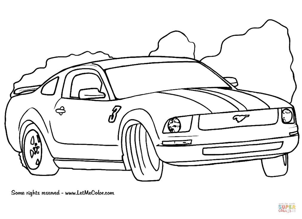 Ford Mustang coloring page | Free Printable Coloring Pages