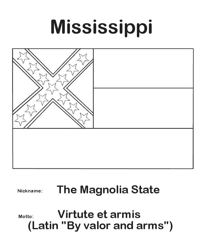 Mississippi State Flag Coloring Page | USA Coloring Pages ...