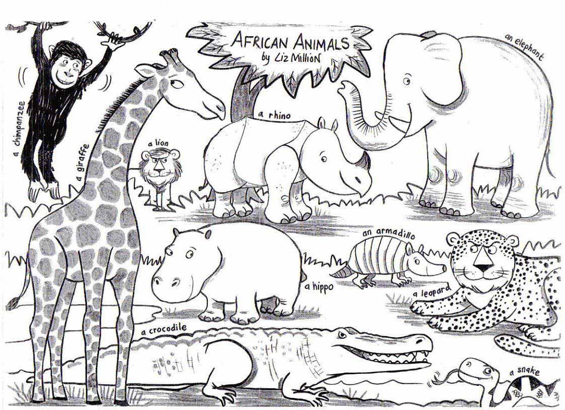 African Animal Coloring Pages Printable   Coloring Pages For All ...