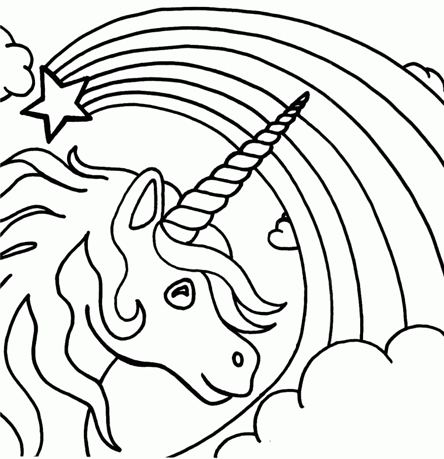 Unicorn Rainbow Coloring Pages Coloring Home