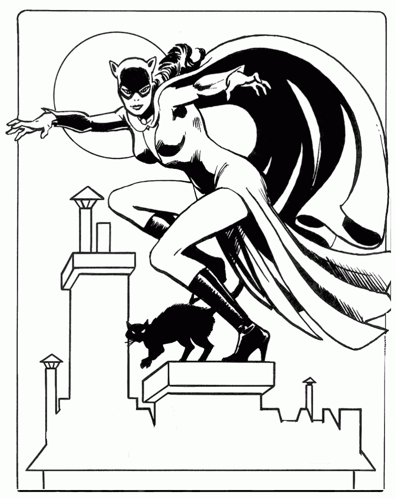 Catwoman coloring picture for kids - Coloring Pics