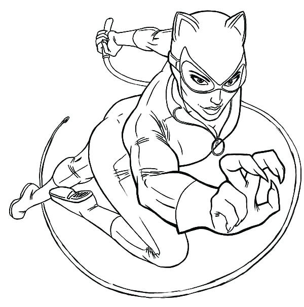 Cat Woman Coloring Pages - Coloring Home