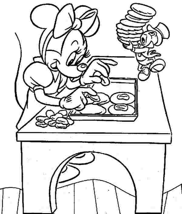 minnie mouse baking coloring pages mickey mouse minnie ...
