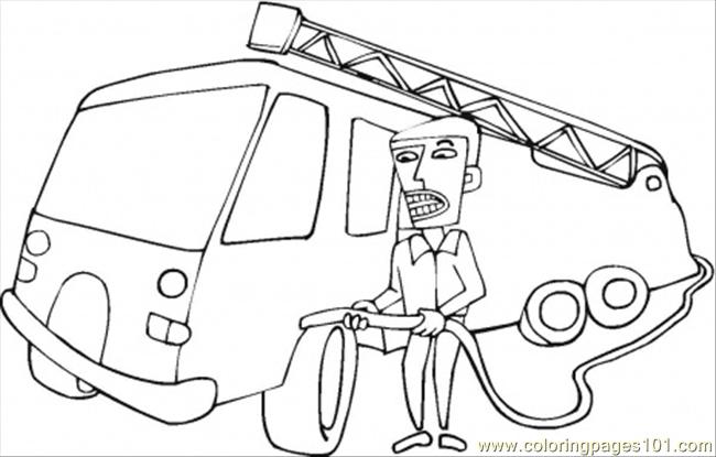 Fire Car And Fireman Coloring Page for Kids - Free Special Transport  Printable Coloring Pages Online for Kids - ColoringPages101.com | Coloring  Pages for Kids
