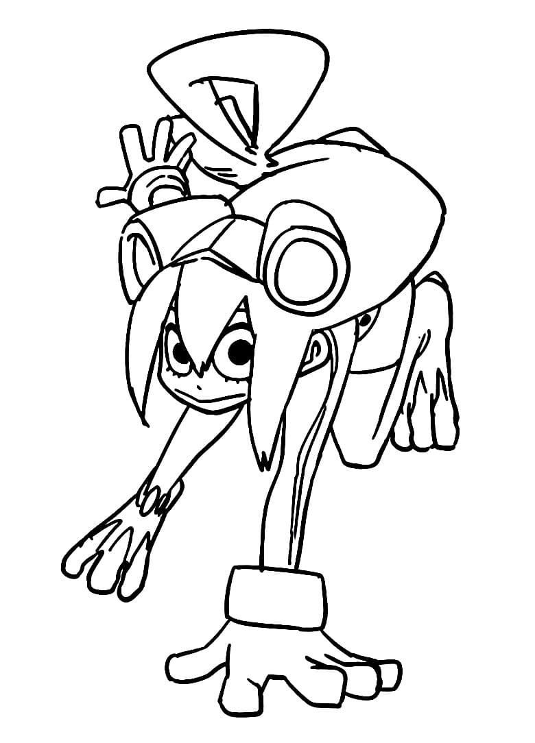 tsuyu asui action Coloring Page - Anime Coloring Pages