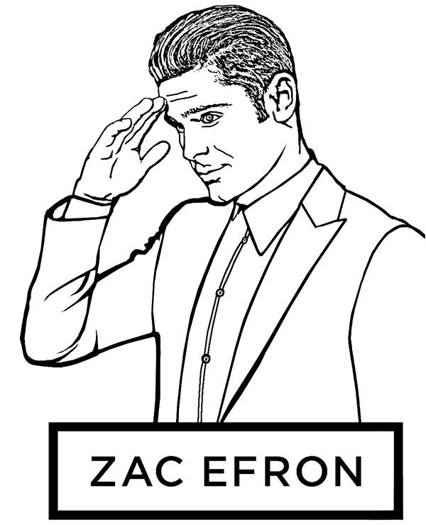 Zac Efron to color on Topcoloringpages.net #ZacEfron #Efron #Coloring # ColoringPages #Actor | Zac efron, Coloring pages, Zac