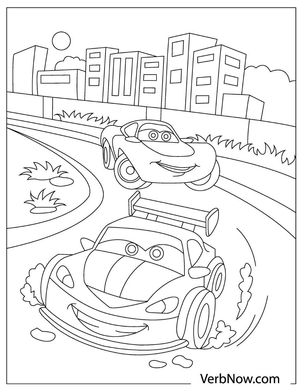 Free CARS Coloring Pages for Download (Printable PDF) - VerbNow