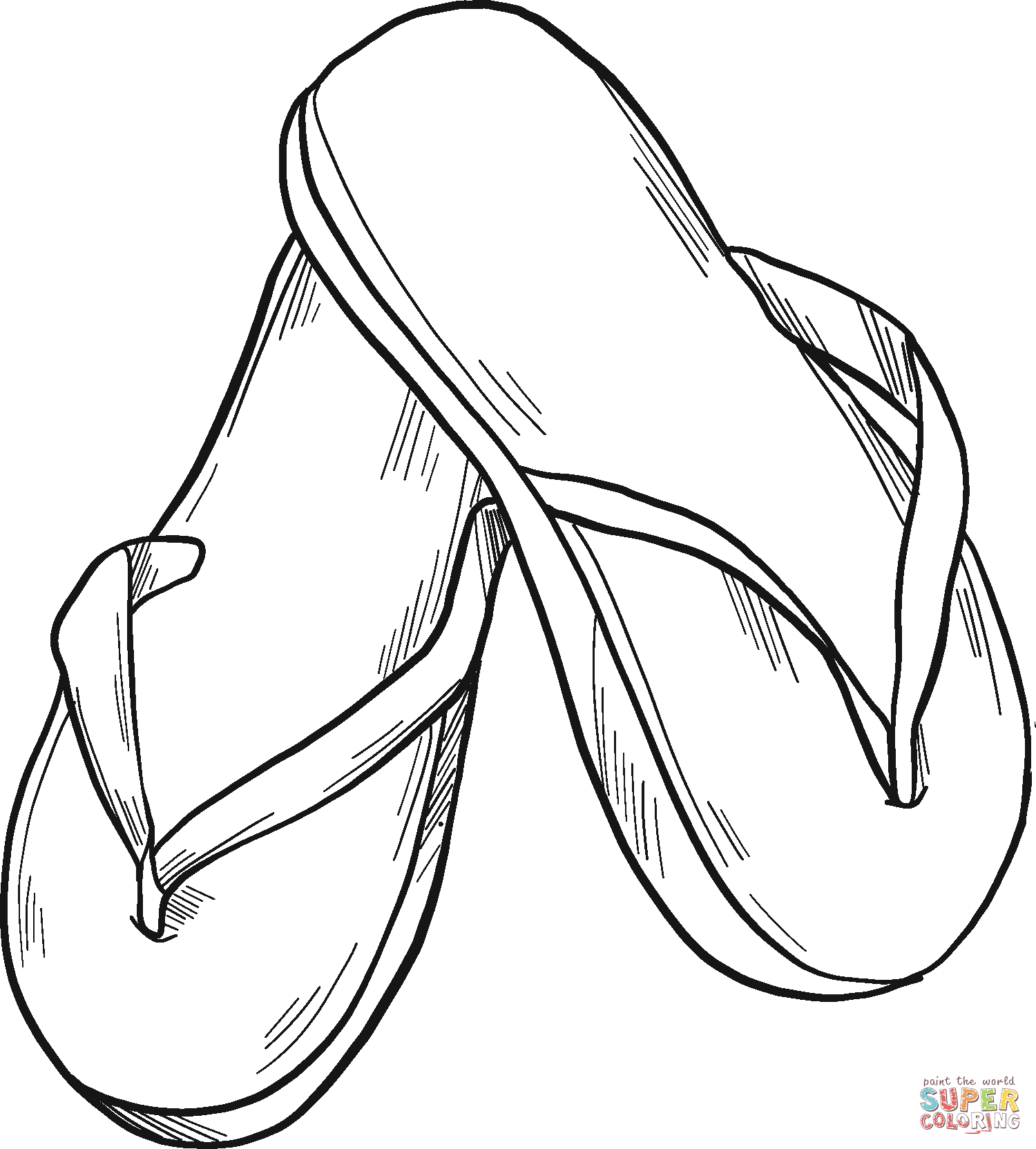 Flip Flops Coloring Page. Free Printable Coloring Page - Coloring Home