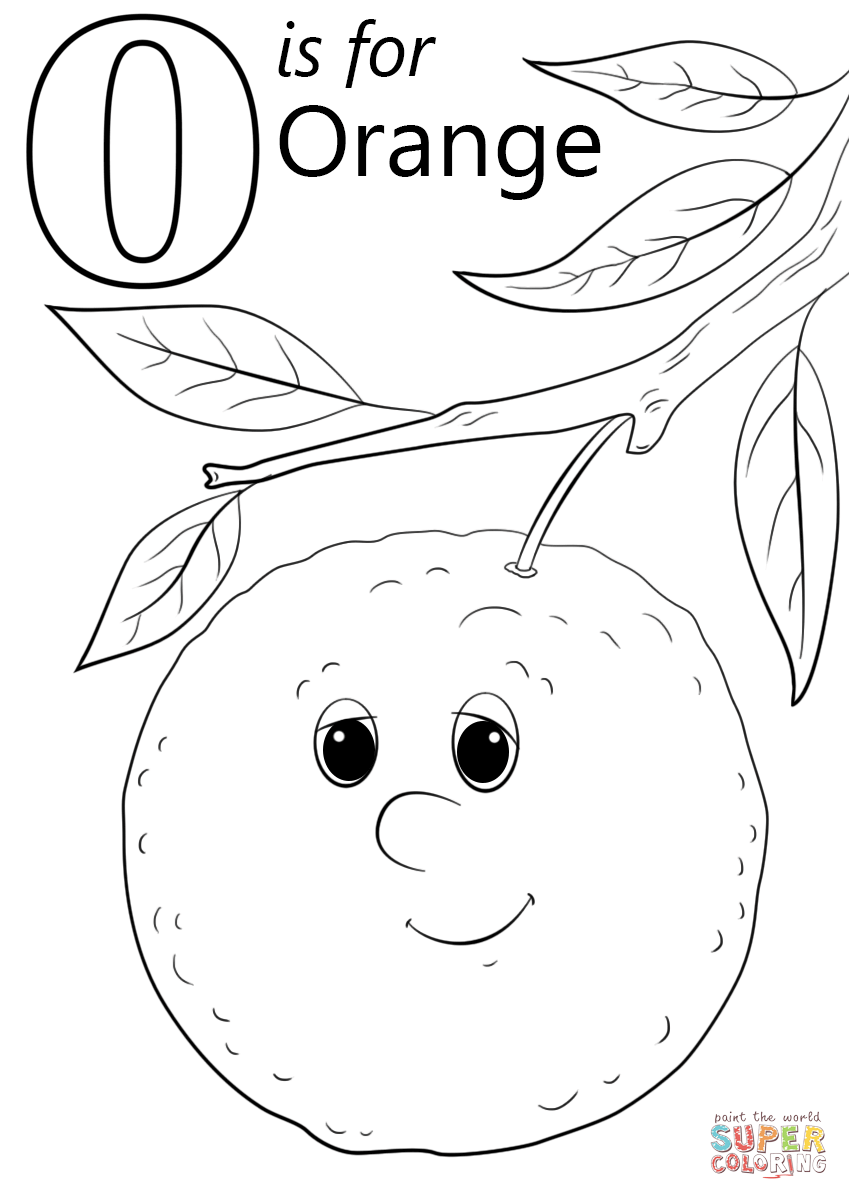 Letter O is for Orange coloring page | Free Printable Coloring Pages