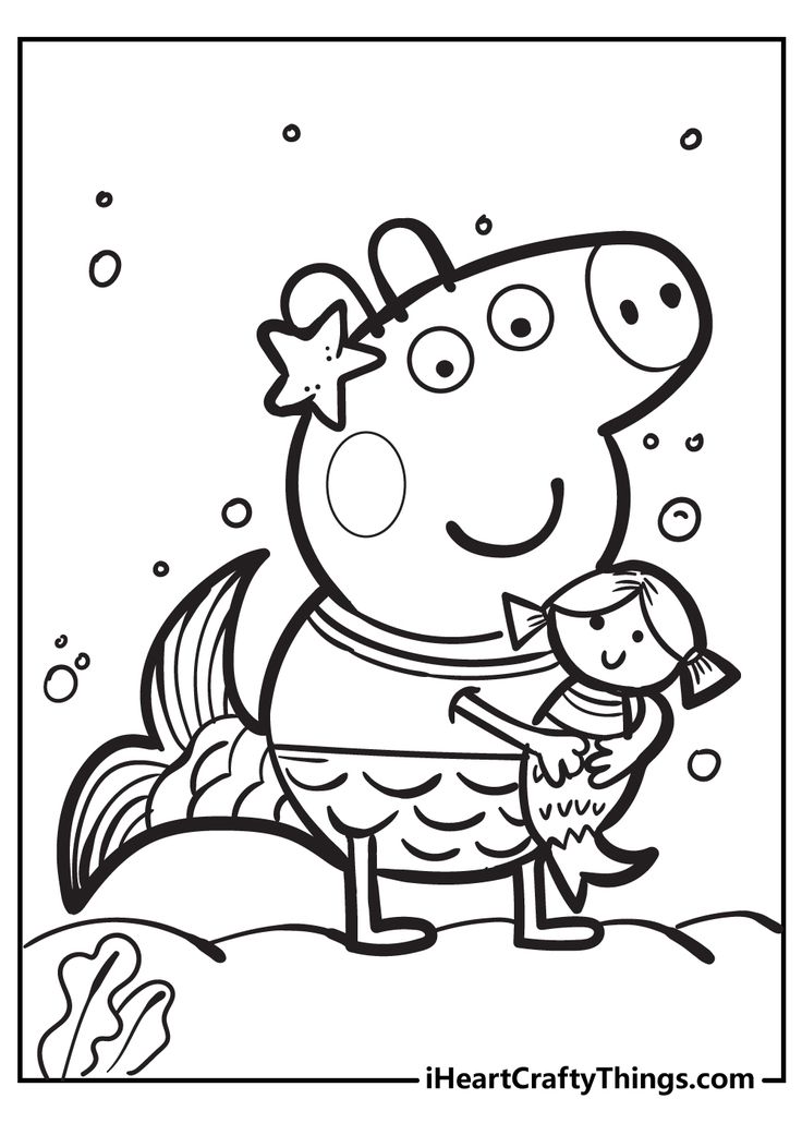 Peppa Pig Coloring Pages (Updated 2022) | Peppa pig coloring pages, Mermaid coloring  pages, Peppa pig colouring