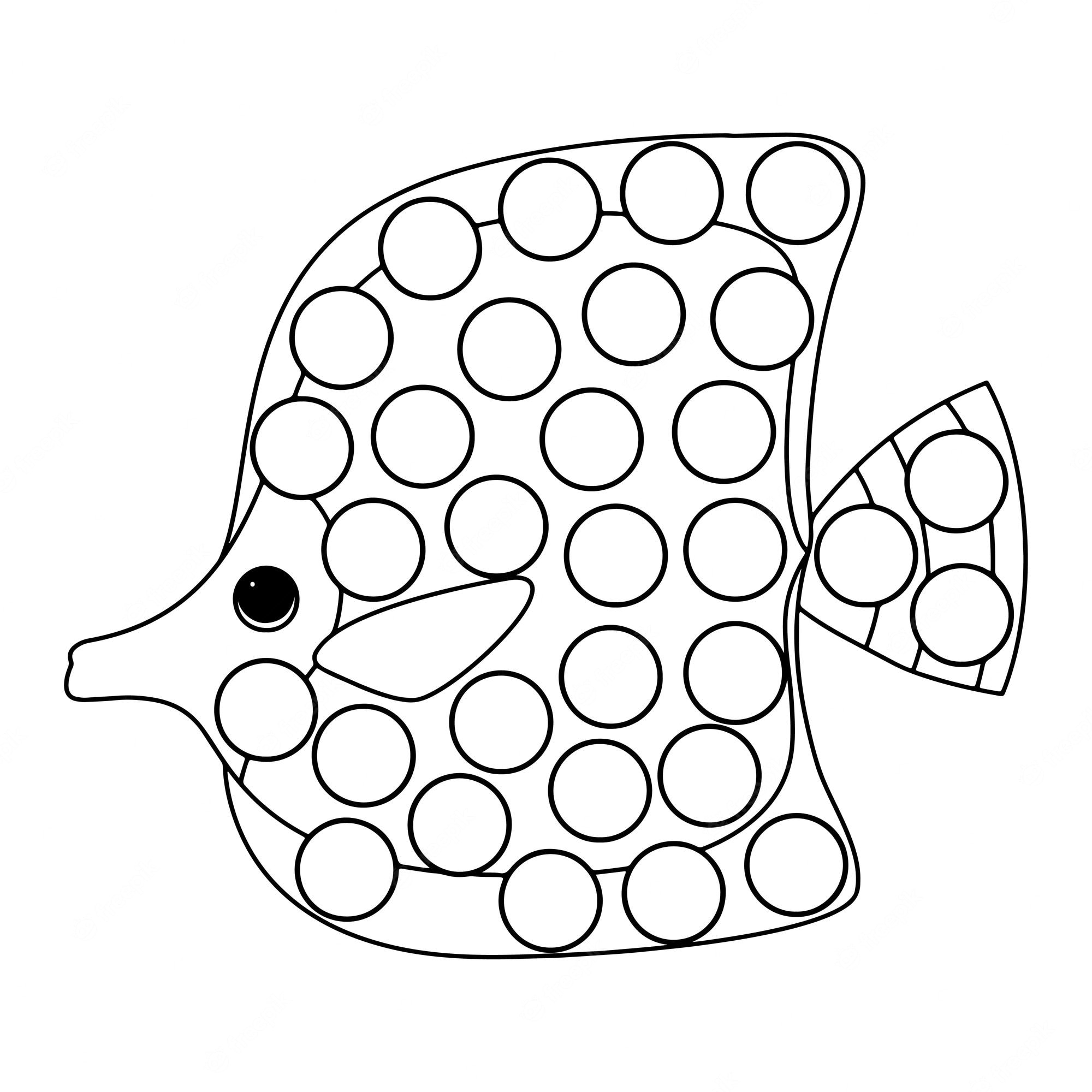 Premium Vector | Ocean animals dot marker coloring pages for kids