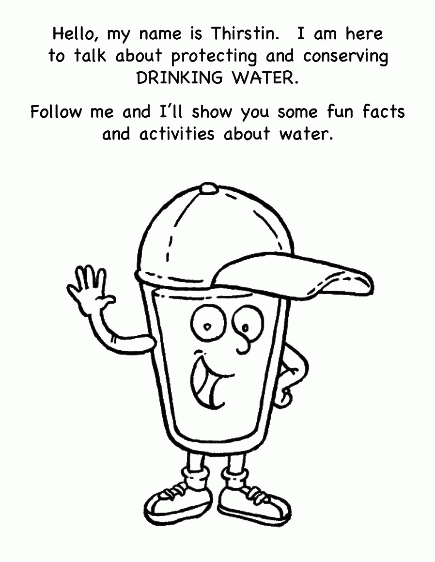 Water Conservation For Kids Coloring Pages