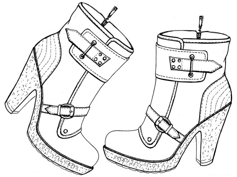Art Therapy coloring page Shoes : boots 7