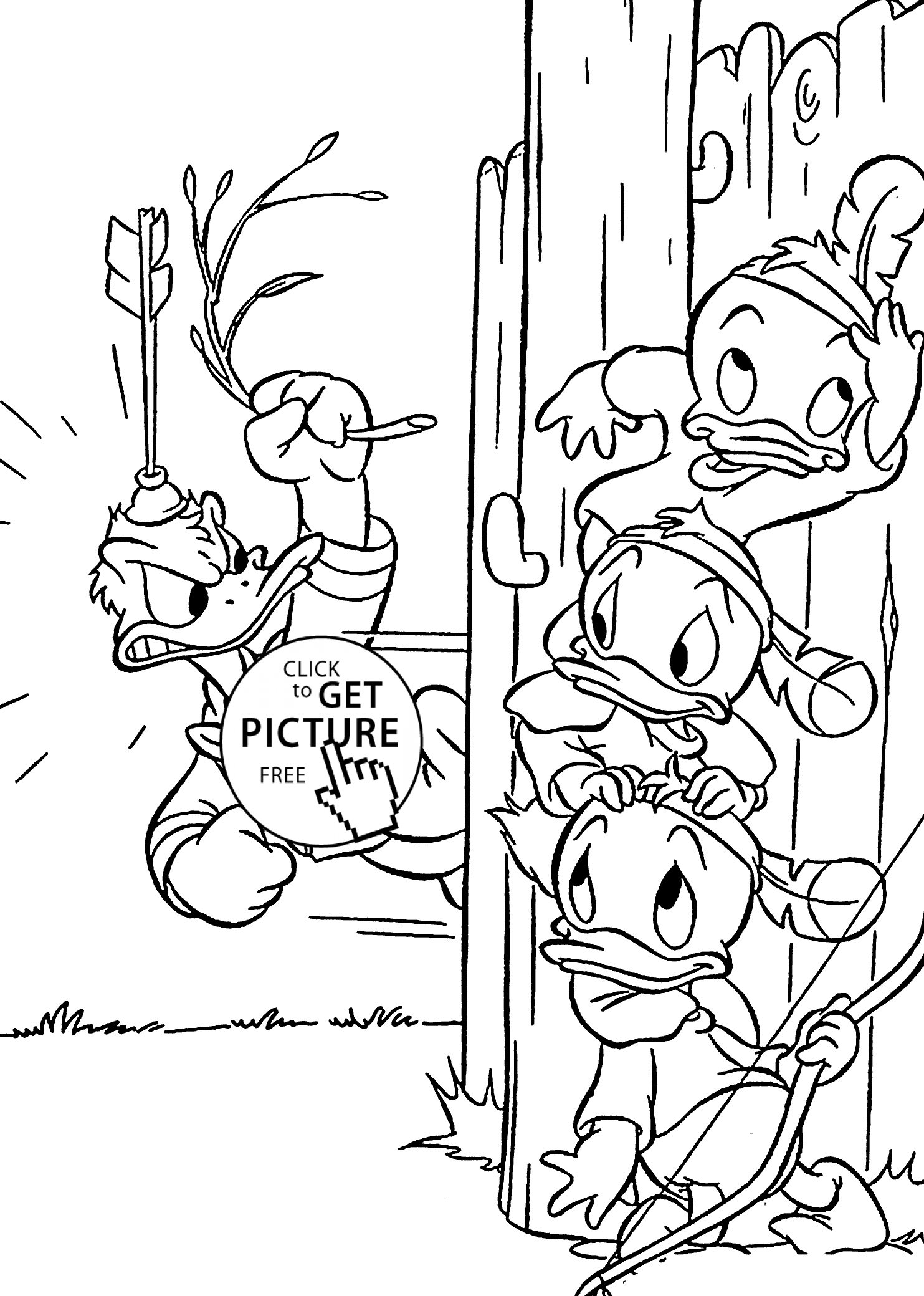 Duck tales Indians coloring pages for kids, printable free
