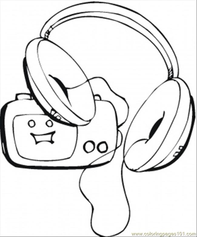 Loud Music On Radio Coloring Page - Free Home Appliances Coloring ...