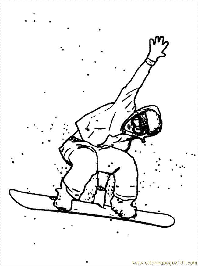 Snowboarding Coloring Page 03 Coloring Page - Free Winter sports Coloring  Pages : ColoringPages101.com