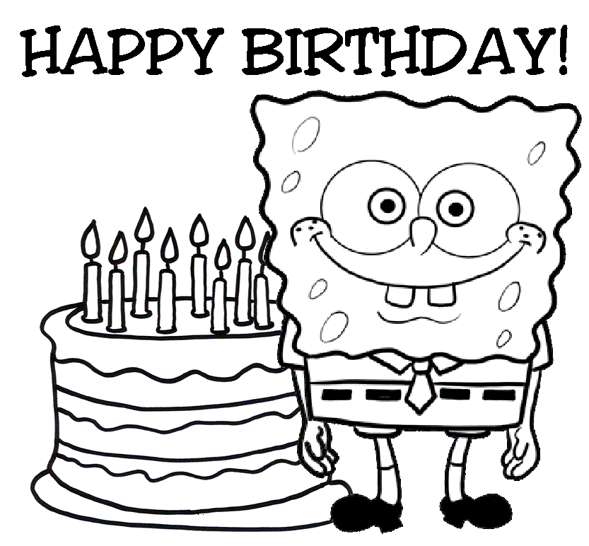 Spongebob Happy Birthday Coloring Pages Coloring Home