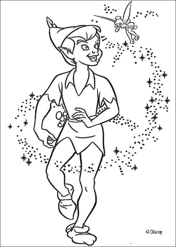 Peter Pan coloring pages - Peter Pan with Tinkerbell