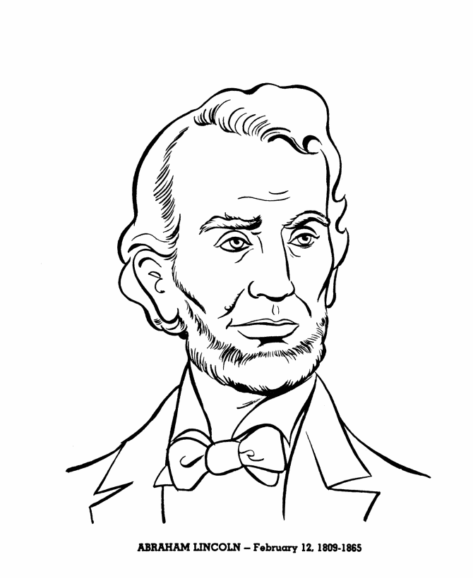 Bluebonkers : US Presidents coloring pages - President Abraham 