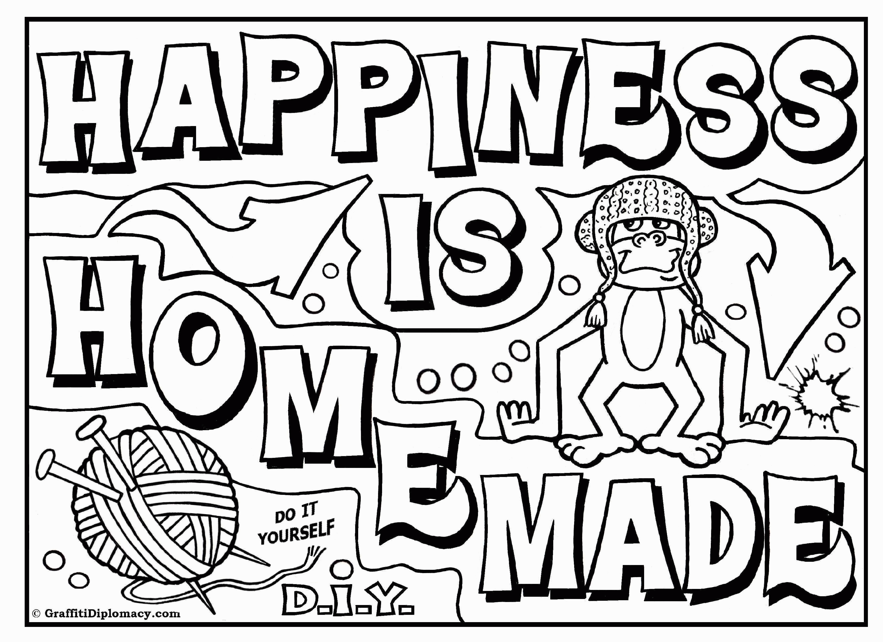 Free Coloring page, D.I.Y. Graffiti, Happiness Is Homemade, free ...