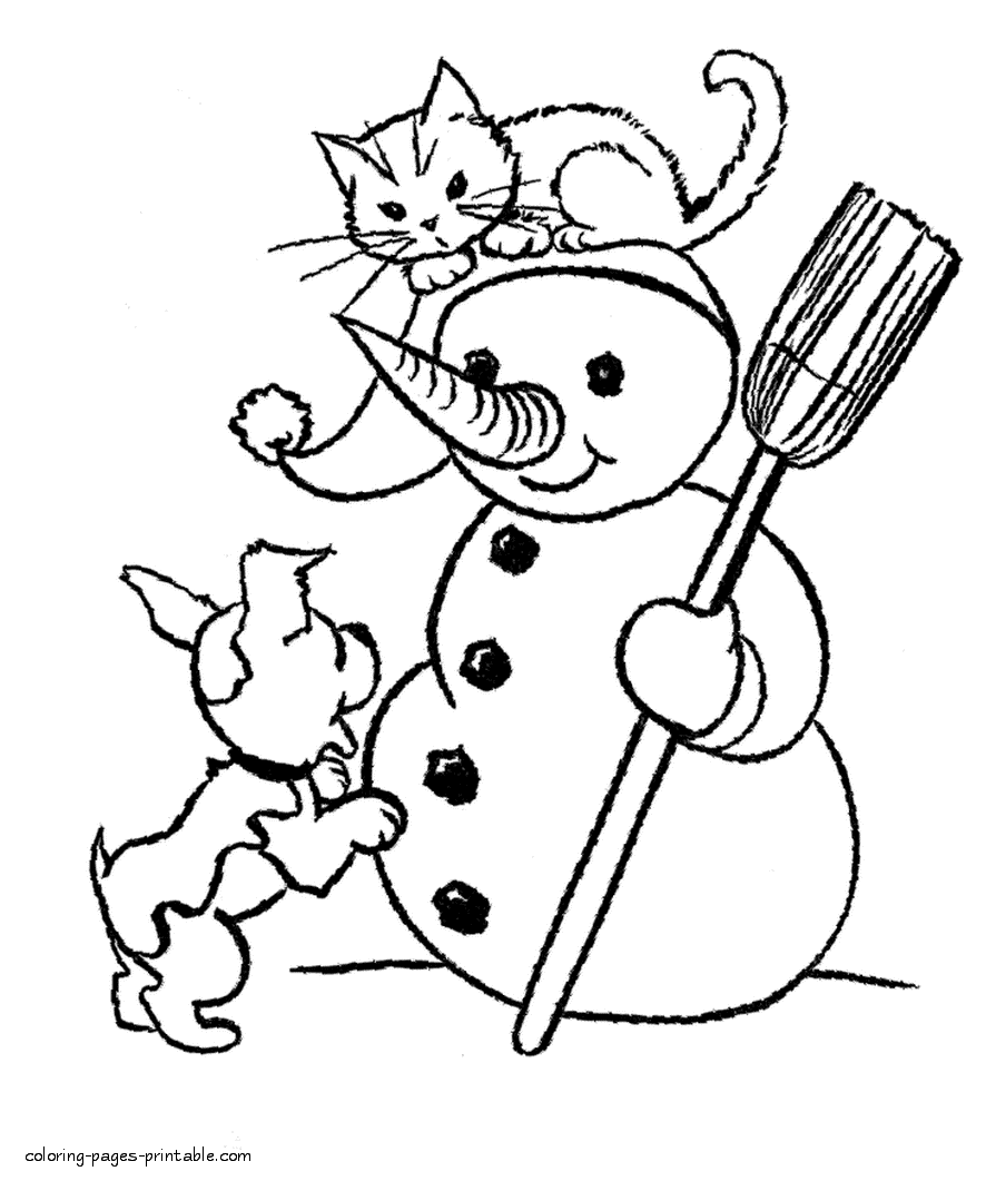 Dog and cat coloring pages