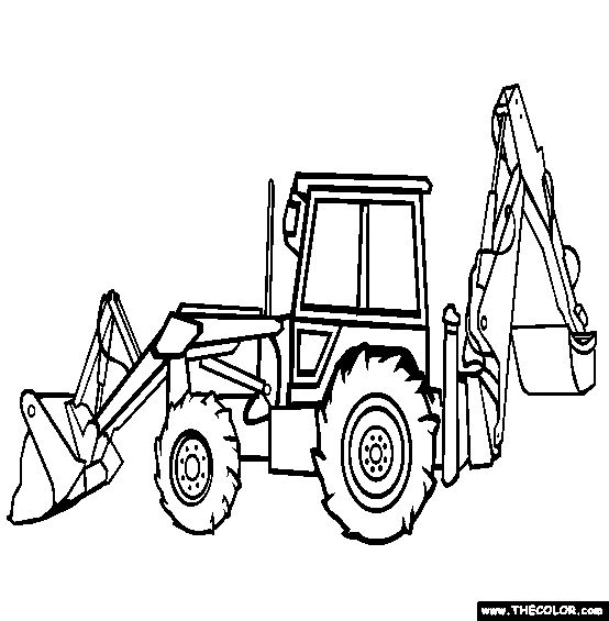 100% Free trucks Coloring Pages. Color in this picture of an Backhoe Loader  and others with our libr… | Truck coloring pages, Tractor coloring pages, Coloring  pages