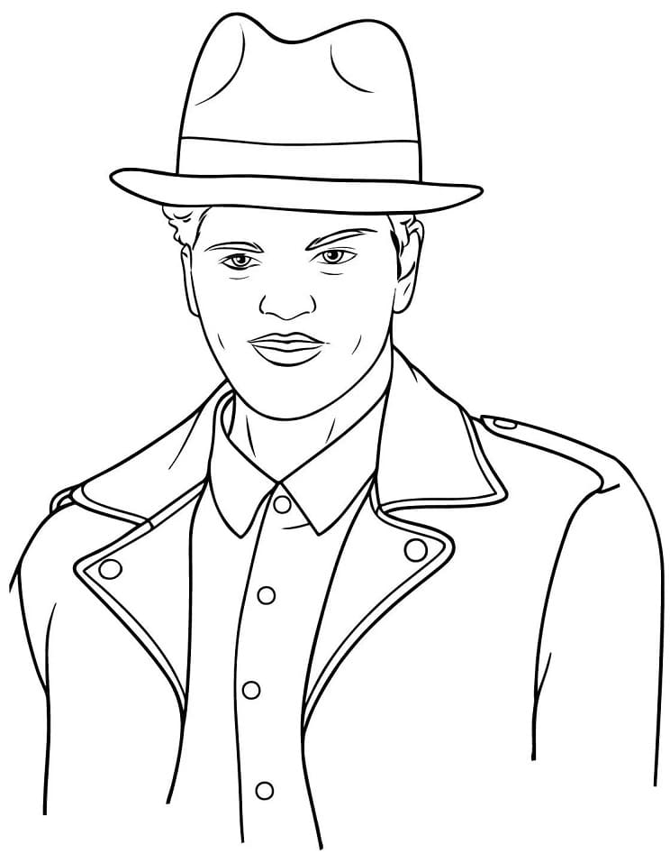 Bruno Mars 2 Coloring Page - Free Printable Coloring Pages for Kids
