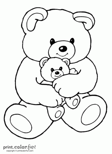 Mom and baby bear - Print Color Fun!