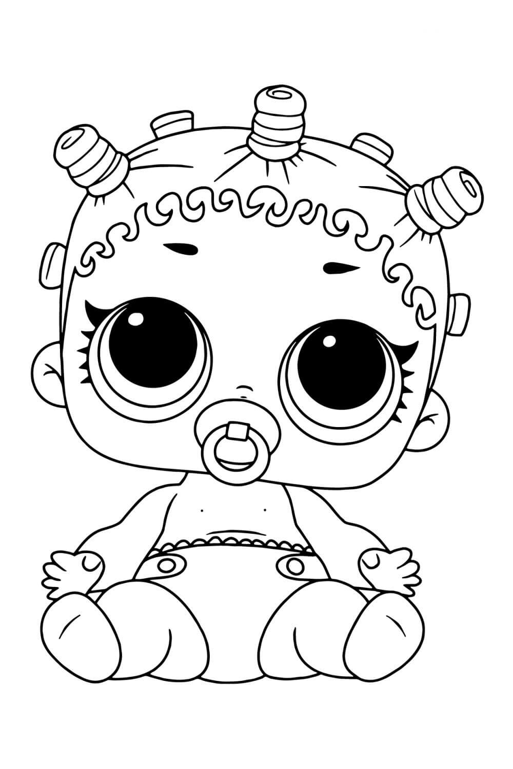 Skater LOL Baby Coloring Page - Free Printable Coloring Pages for Kids