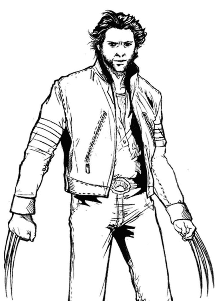 Logan with iron claws Coloring Pages - Wolverine Coloring Pages - Coloring  Pages For Kids And Adults