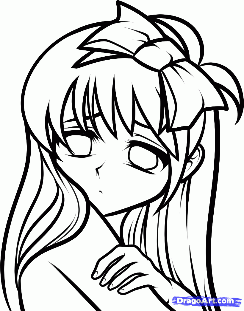 Anime Faces Coloring Pages   Coloring Pages For All Ages ...