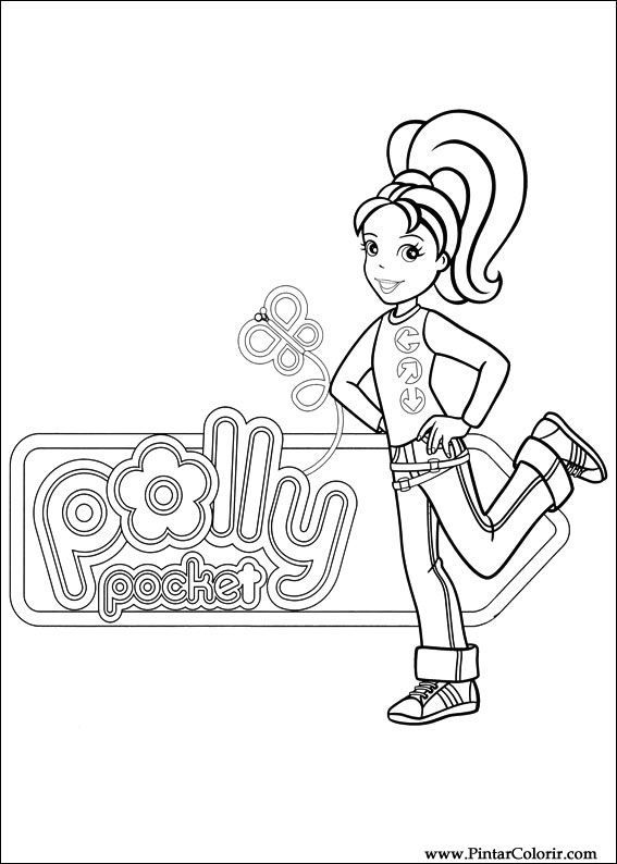 Drawings To Paint & Colour Polly Pocket - Print Design 034