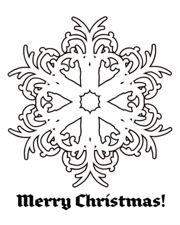 Snowflake Merry Christmas Free Coloring Pages For Christmas ...