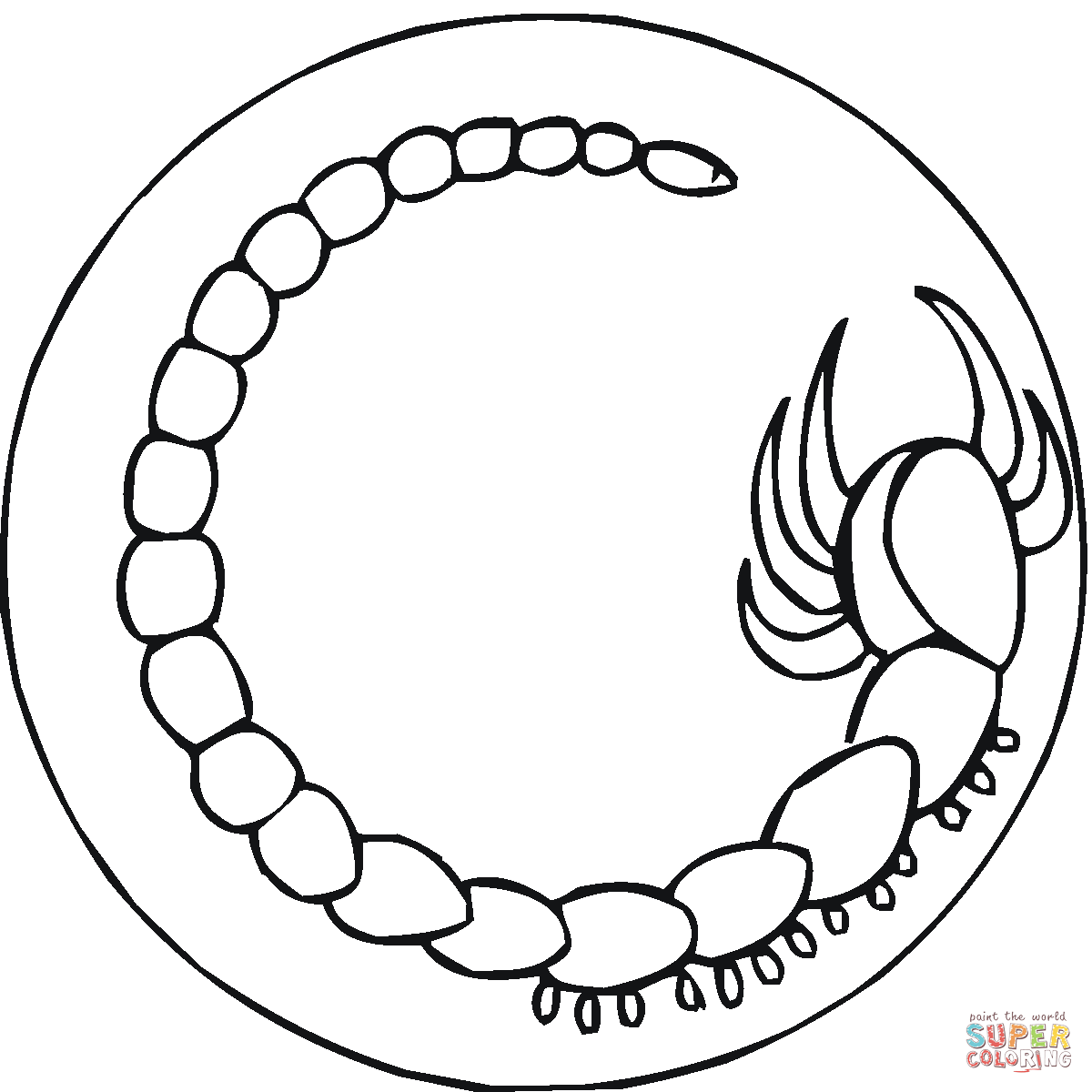 Scorpion 4 coloring page | Free Printable Coloring Pages