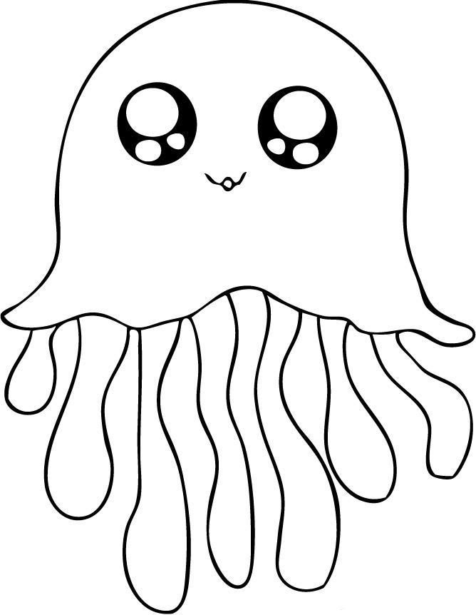 Jellyfish Coloring Pages Preschool | Animal Coloring pages of ...